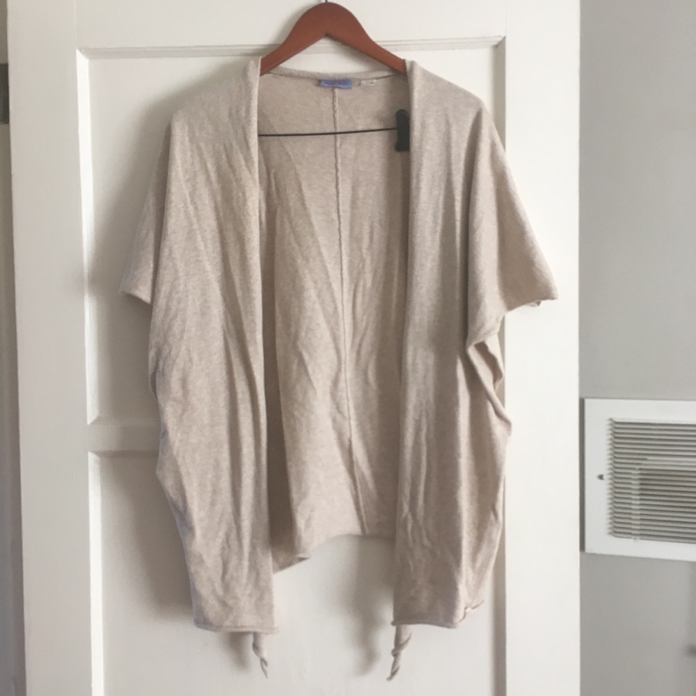 Short sleeve drape cardigan